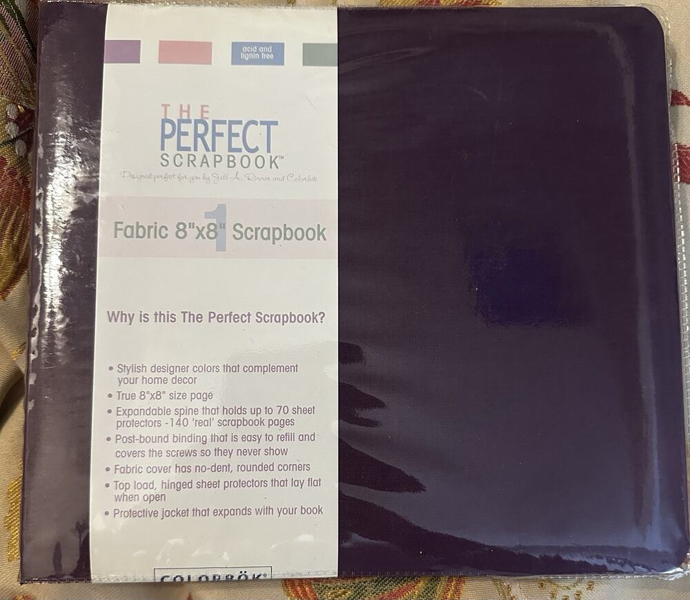 ColorBok "The Perfect Scrapbook" 8" x 8" Fabric Postbound Album Purple Photos